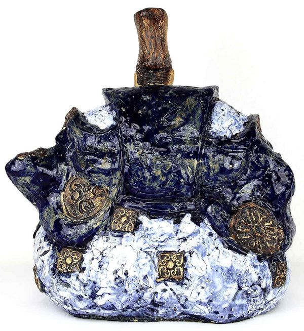 japanische Figur eines Daimyos, Ansicht der Rückseite