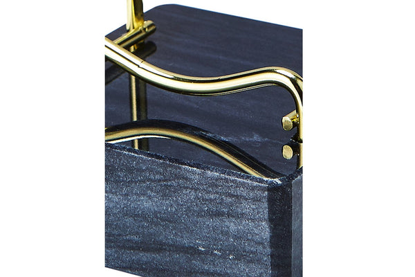 Detailsansicht des Handyhalters mit Marmorblock