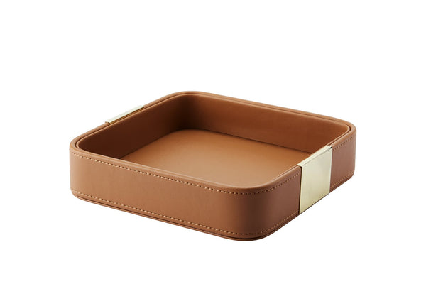 Seitenansicht quadratische braune Schale