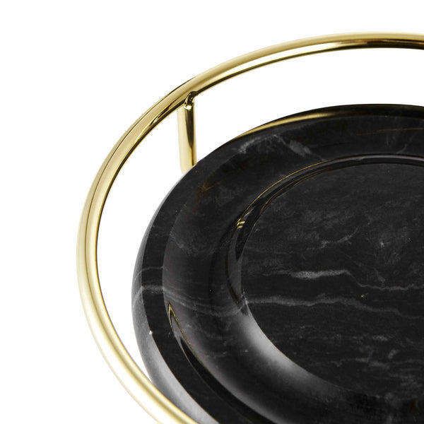 unterer Marmorteller mit goldfarbenem Metallrahmen des Schmuckbaums