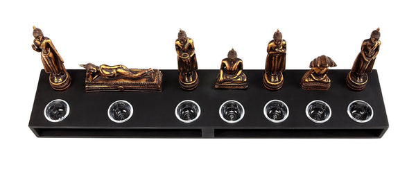 Buddha Teelichthalter von oben 7 Figuren