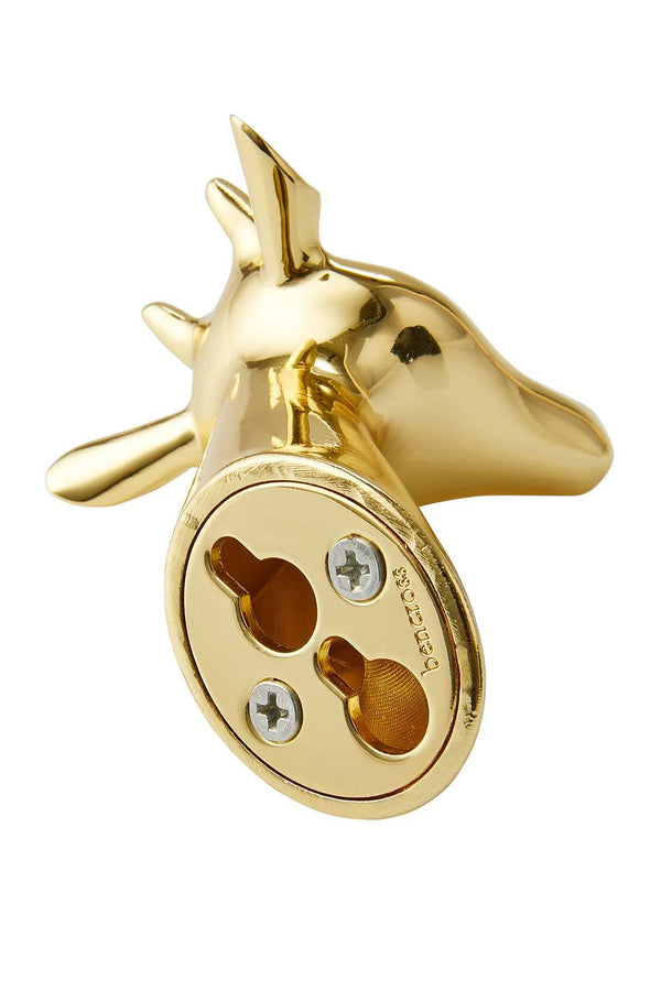 Rückseite des Giraffenkopf-Kleiderhaken zur Befestigung an der Wand