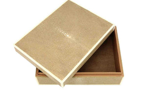 Lederbox Box Elegance Champagner Größe L geöffnet