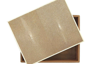 Lederbox Box Elegance beige Größe XL geöffnet