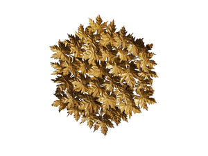 Wanddekoration sechseckig dunkelgoldene Ahornblätter